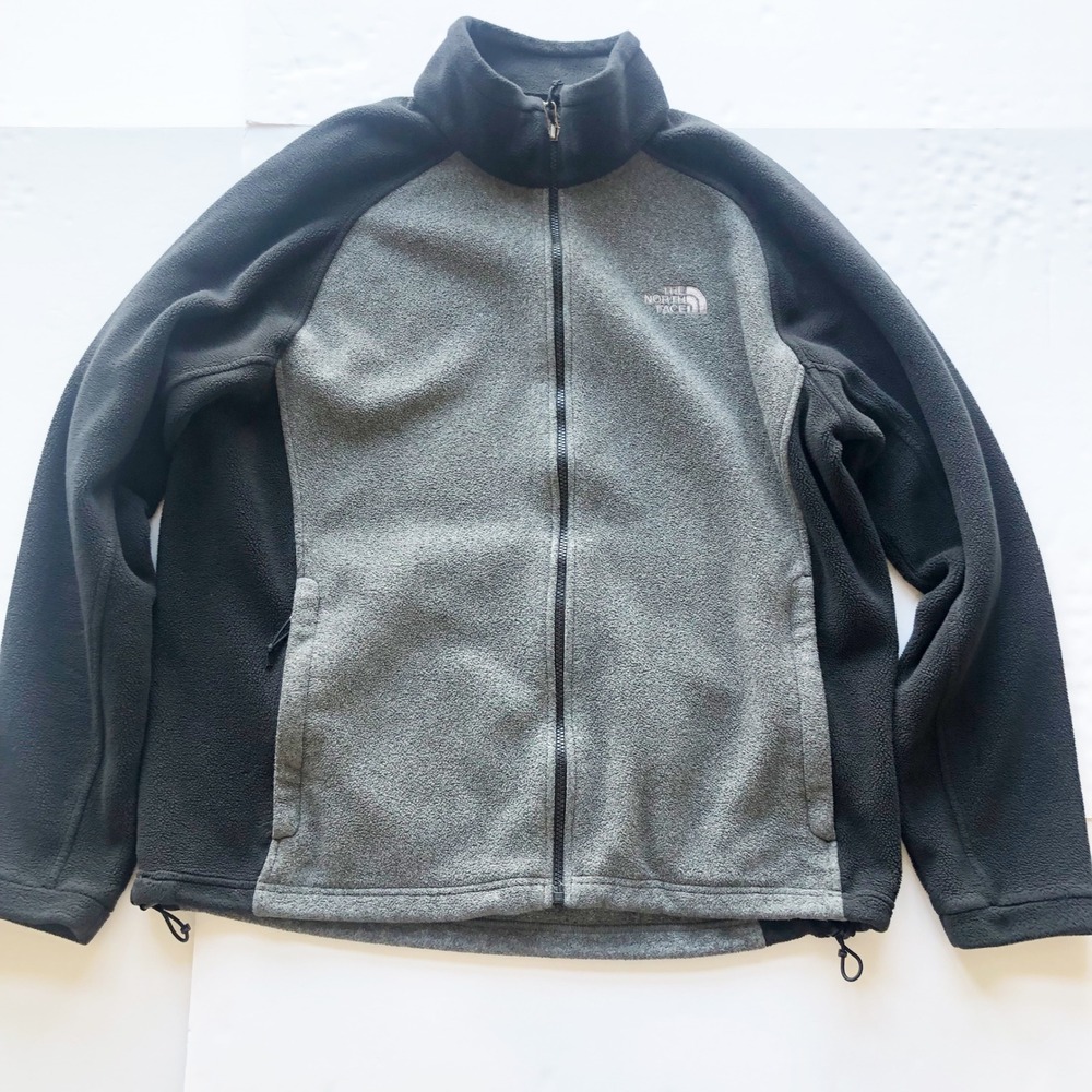 The North Face Jacket Mens XL FlashDry Colorblock Full Zip Fleece Gray Black